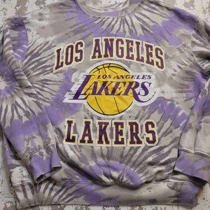 2151 Hybrid Apparel Los Angeles Lackers‎ Purple Tie-Dye Sweatshirt Size Large